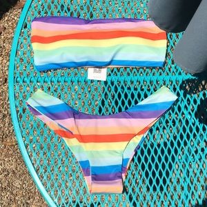 Rainbow Striped Zaful Bikini